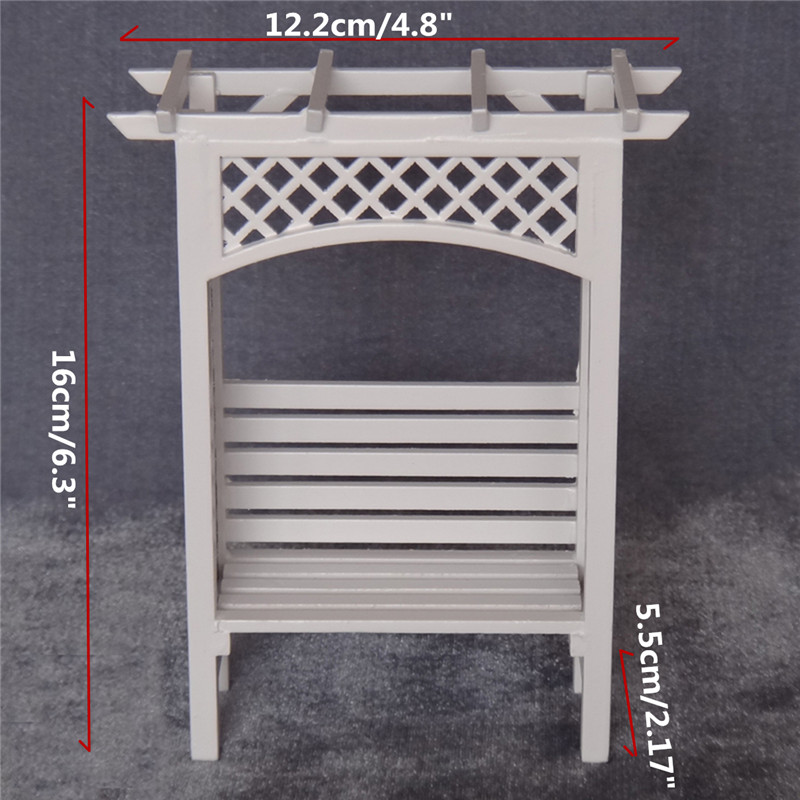 112-Scale-White-Wood-Grape-Trellis-Planter-Model-Dollhouse-Miniature-Furniture-1125105