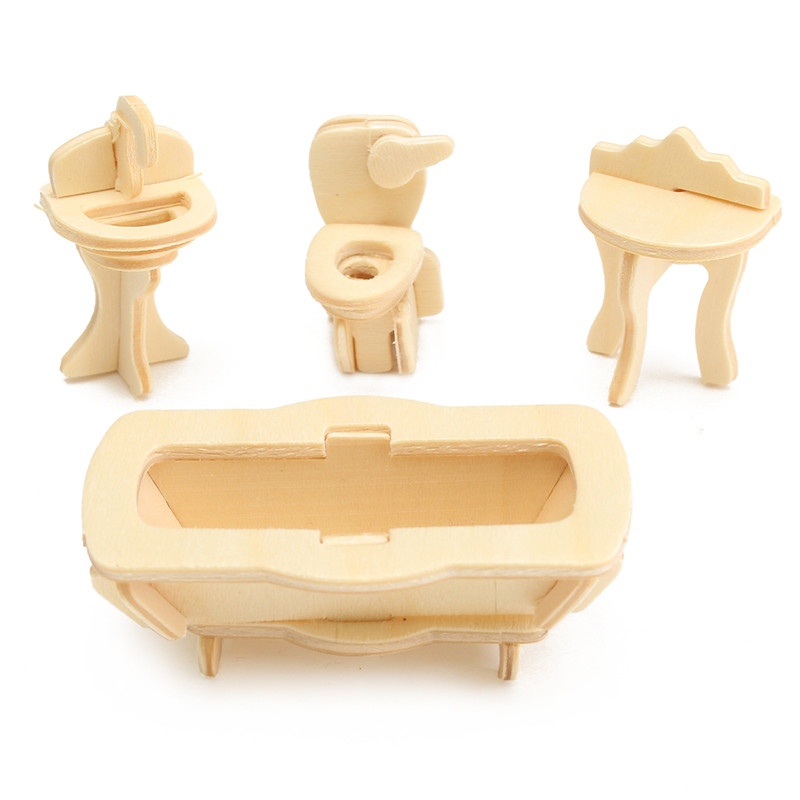 34-Pcs-3D-DIY-Wooden-Miniature-Dollhouse-Furniture-Model-Unpainted-Suite-Toys-1122662