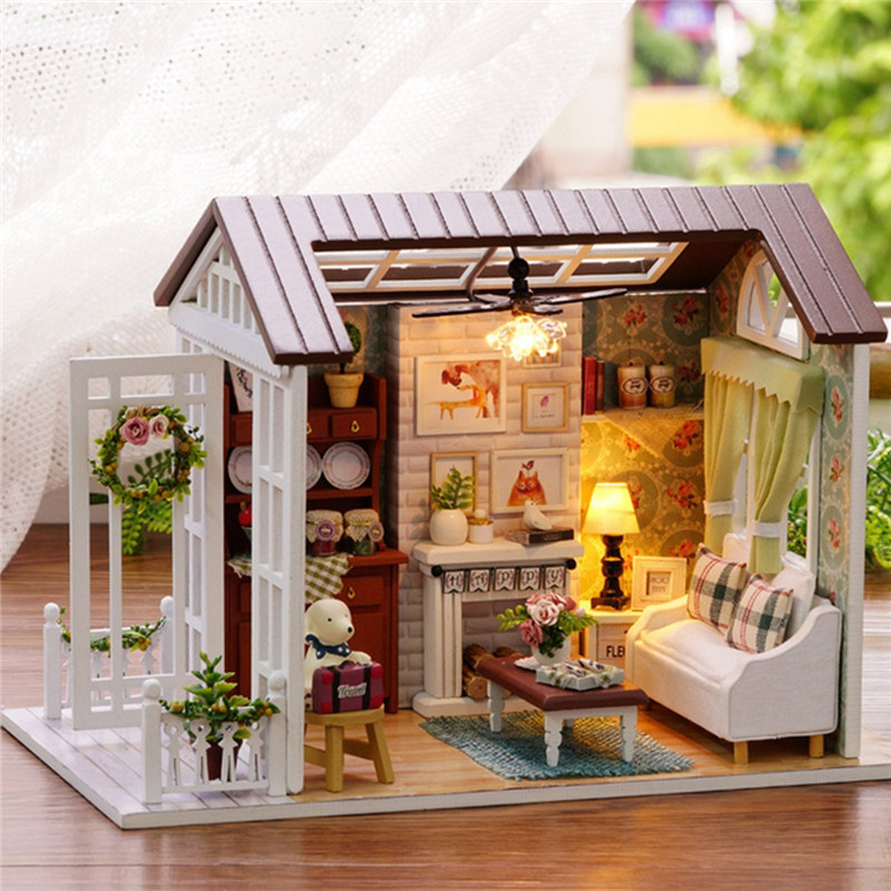 Cuteroom-Forest-Times-Kits-Wood-Dollhouse-Miniature-DIY-House-Handicraft-Toy-Idea-Gift-Happy-times-1178457