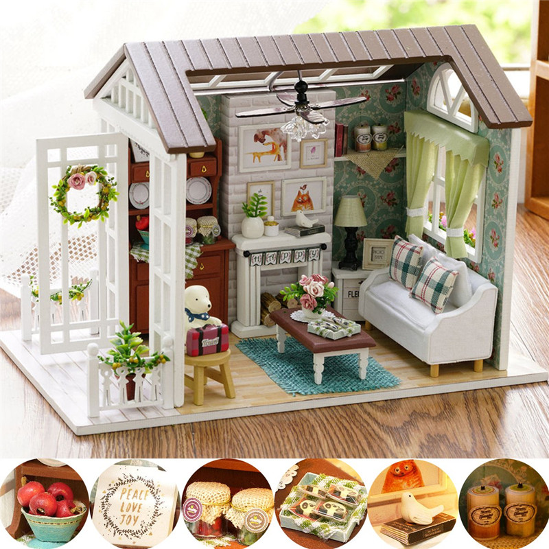 Cuteroom-Forest-Times-Kits-Wood-Dollhouse-Miniature-DIY-House-Handicraft-Toy-Idea-Gift-Happy-times-1178457