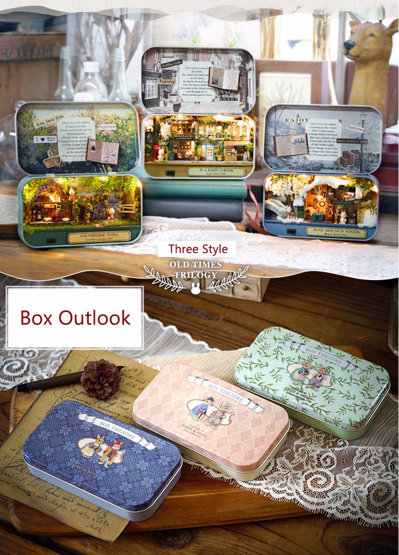 Cuteroom-Old-Times-Trilogy-DIY-Box-Theatre-Dollhouse-Miniature-Tin-Box-With-LED-Decor-Gift-1113346