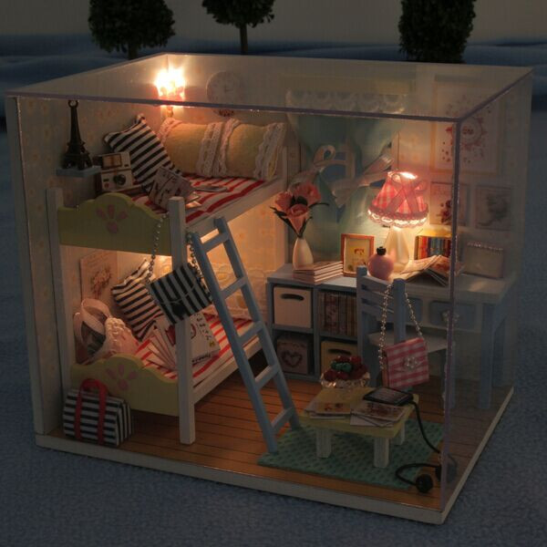 Hoomeda-DIY-Wood-Childrens-Memories-With-LEDFurnitureCover-Dollhouse-1056313