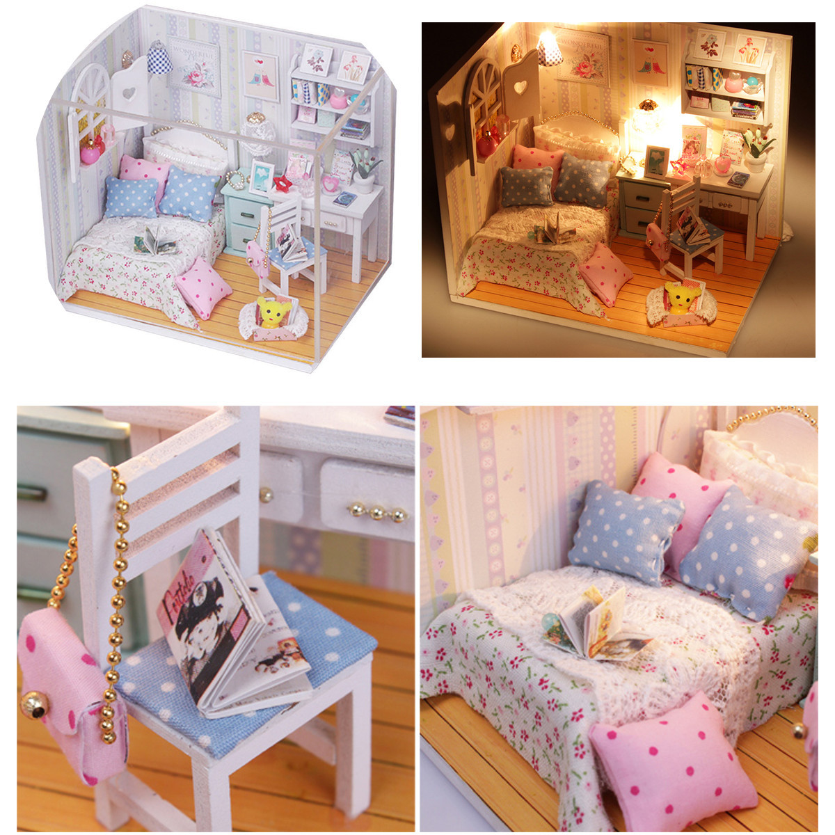 Hoomeda-DIY-Wood-Dollhouse-Miniature-With-LED-Furniture-Cover-Doll-House-Room-1019741