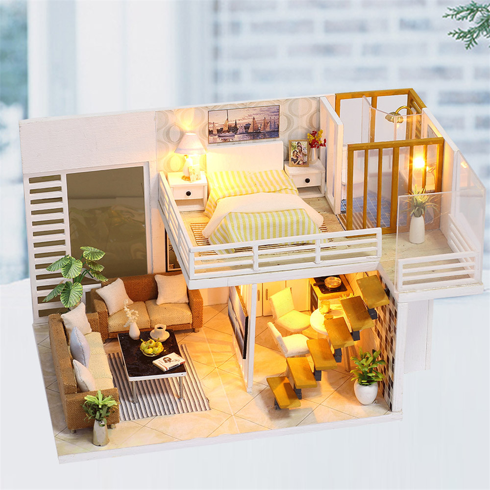 iiecreate-K031-Simple-And-Elegan-DIY-Doll-House-With-Furniture-Light-Cover-Gift-Toy-1293920
