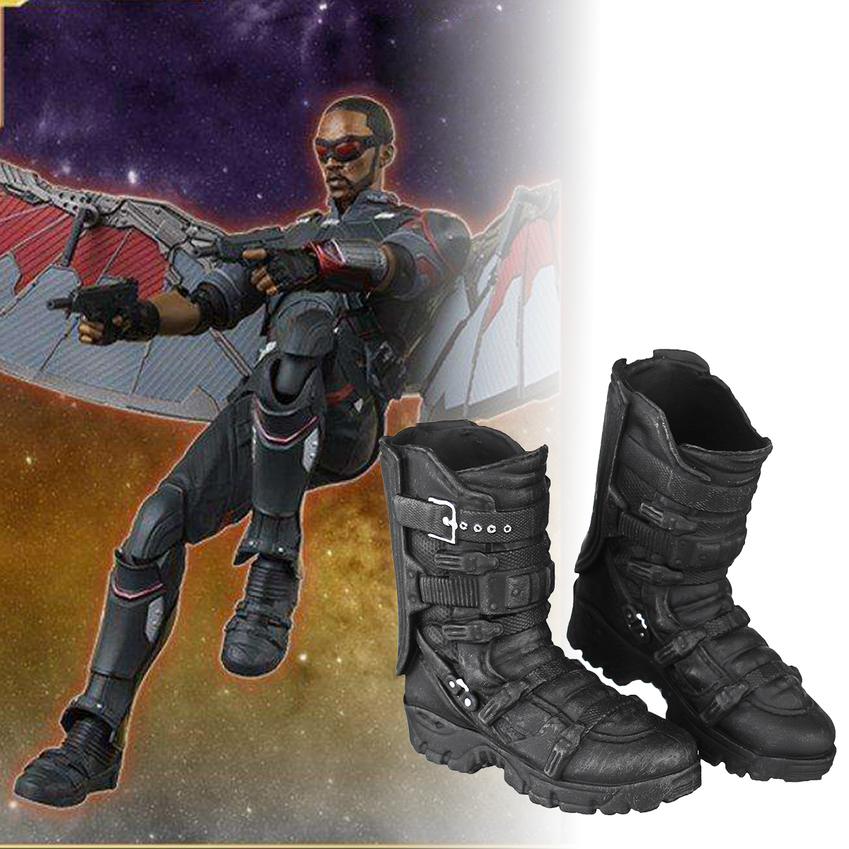 16-Scale-Male-Solid-Boots-Action-Figure-Falcon-Combat-Shoes-Black-For-Doll-1421588