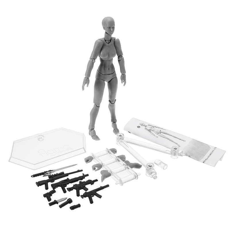 BJD-SHF-Figures-Body-Figma-20-Deluxe-Edition-Gray-Female-Style-Toys-Joint-Moved-With-Weapons-1190052