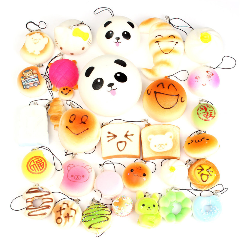 30PCS-Random-Squishy-Soft-PandaBreadCakeBuns-Phone-Straps-Decor-1074179