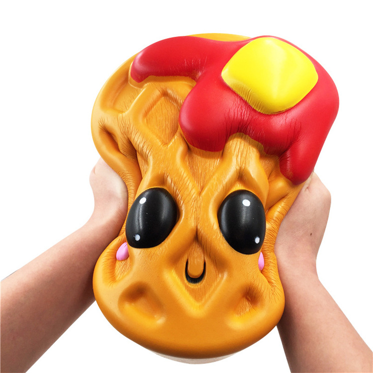 Giant-Jumbo-Squishy-Bread-Waffle-Cake-24CM-Cookies-Slow-Rising-Soft-Scented-Toy-1419066