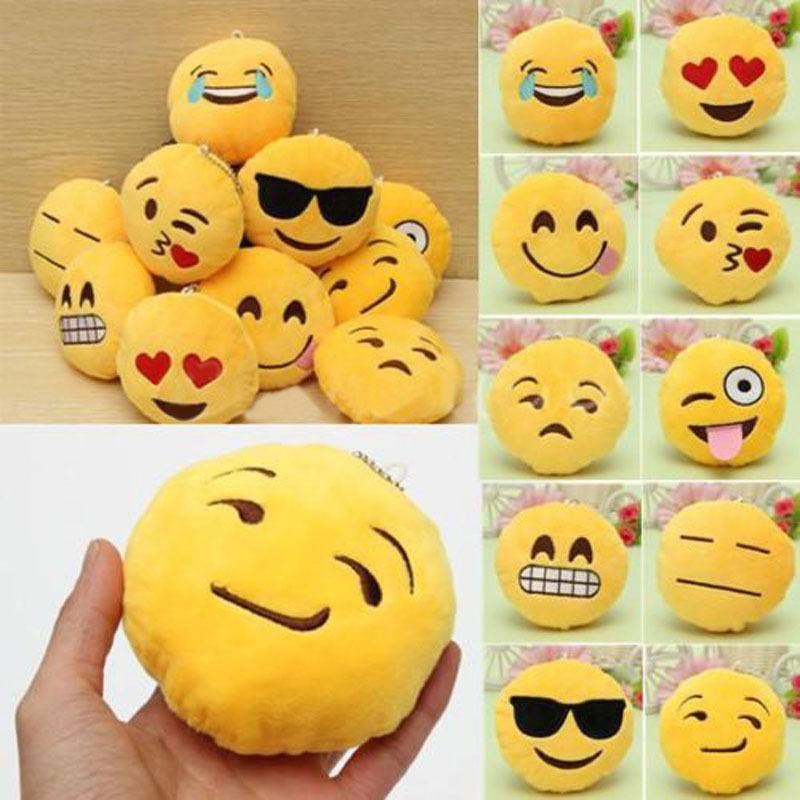 15PCS-8CM-Cute-Individuality-Emoji-Expression-Key-Rings-Plush-Keychains-1046626