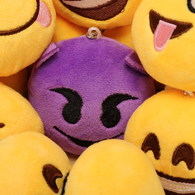 15PCS-8CM-Cute-Individuality-Emoji-Expression-Key-Rings-Plush-Keychains-1046626