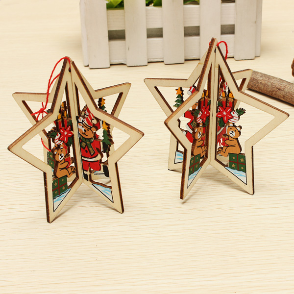 2PCS-Christmas-Wood-Five-Pointed-Star-Christmas-Tree-Accessories-955935