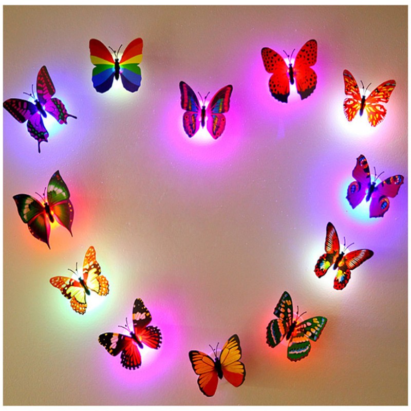 DIY-LED-Glowing-3D-Butterfly-Night-Light-Sticker-Design-Mural-Home-Wall-Decal-Decoration-1137249