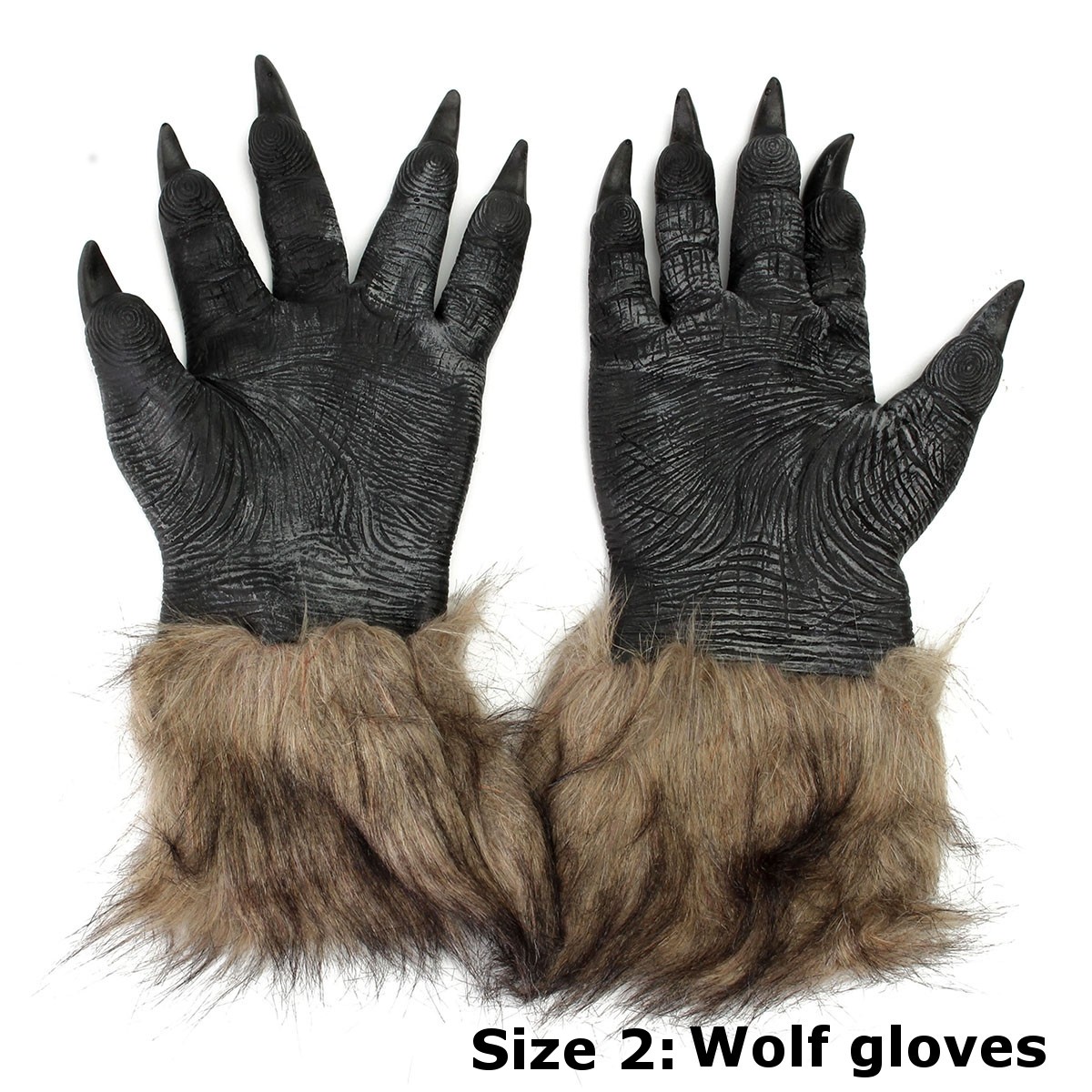 12PCS-Latex-Rubber-Wolf-Head-Hair-Mask-Werewolf-Gloves-Party-Scary-Halloween-Cosplay-1086799