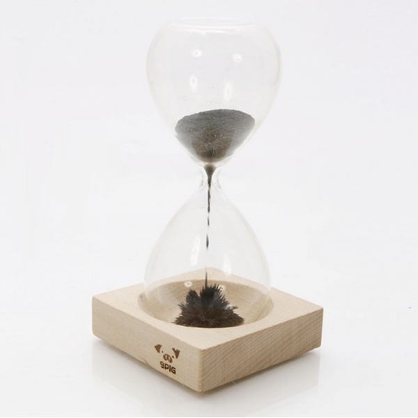 Iron-Powder-Magnet-Hourglass-With-Wooden-Holder-Desk-Toy-927338