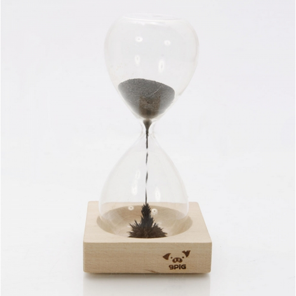 Iron-Powder-Magnet-Hourglass-With-Wooden-Holder-Desk-Toy-927338