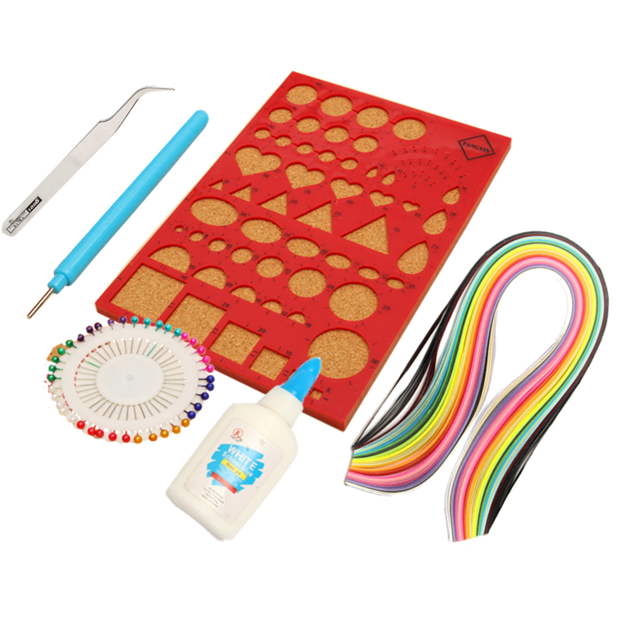 1-Set-Creations-Paper-Quilling-Kit-Slotted-Tools-Pins-Tweezer-Board-DIY-Craft-1065951
