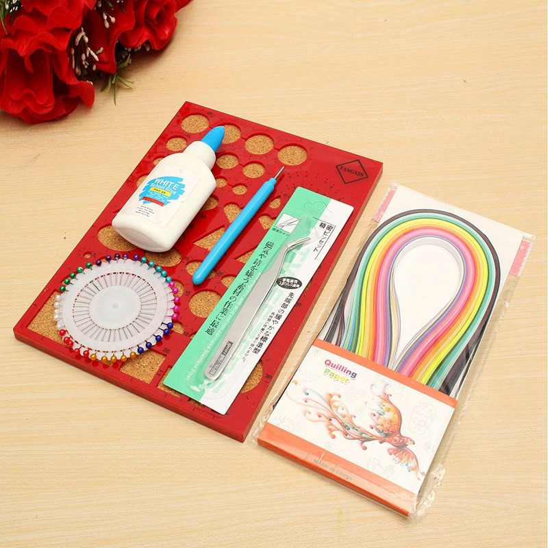 1-Set-Creations-Paper-Quilling-Kit-Slotted-Tools-Pins-Tweezer-Board-DIY-Craft-1065951