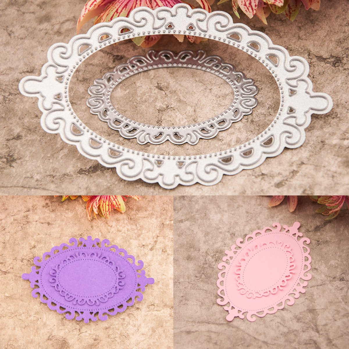 2PCS-Oval-Template-Cutting-Dies-Stencil-DIY-Scrapbooking-Lace-Tool-1107735