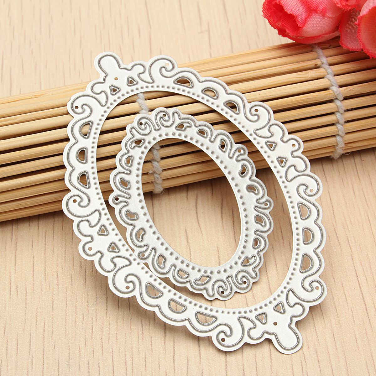 2PCS-Oval-Template-Cutting-Dies-Stencil-DIY-Scrapbooking-Lace-Tool-1107735