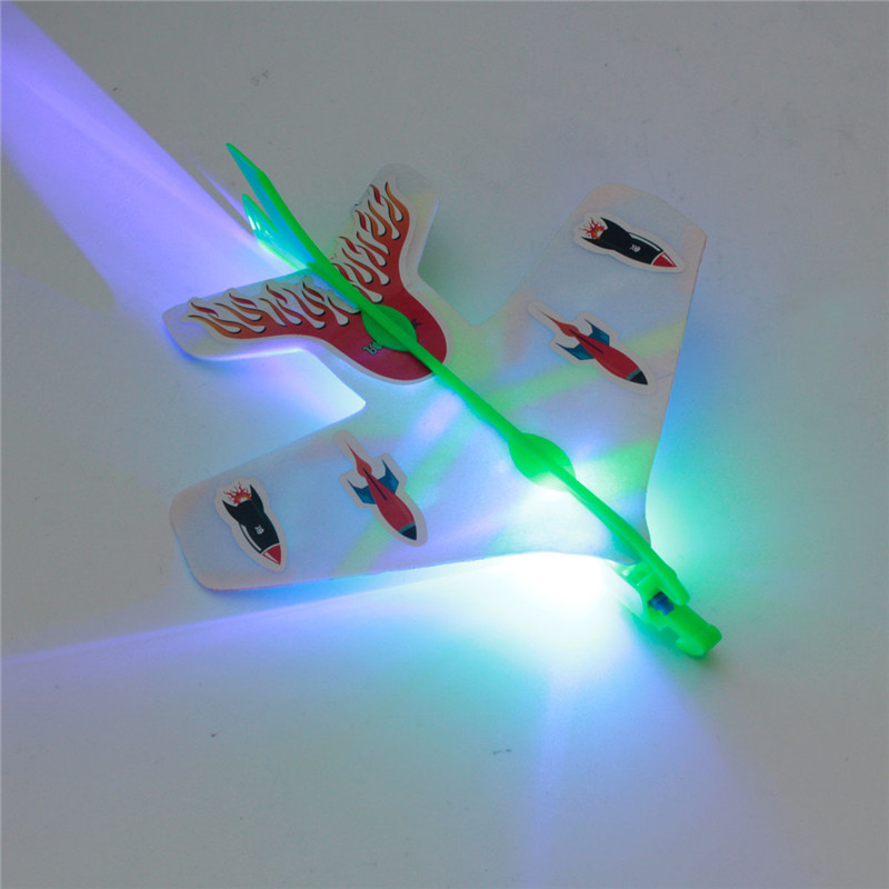 LED-Light-Plane-DIY-Model-Arrow-Rocket-Flying-Toy-Party-Gift-Elastic-1040572