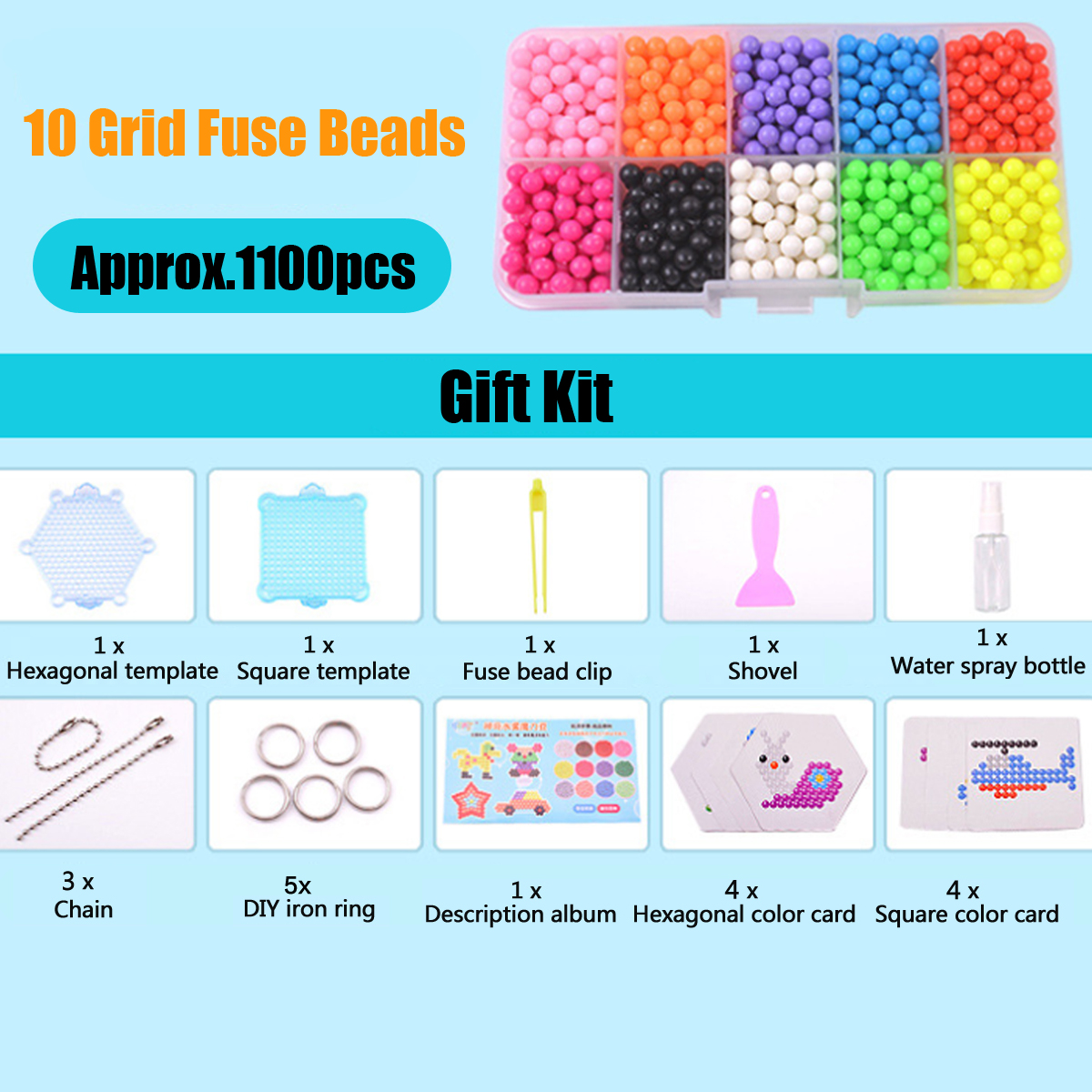 1100pcs-10-Grid-DIY-Fuse-Beads-Water-Sticky-Beads-Art-Craft-Toys-Kids-1374924