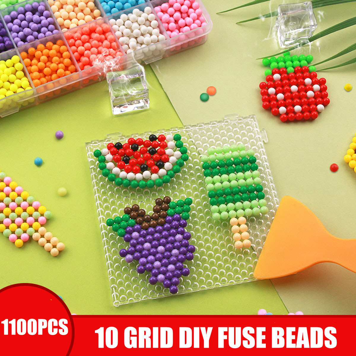 1100pcs-10-Grid-DIY-Fuse-Beads-Water-Sticky-Beads-Art-Craft-Toys-Kids-1374924