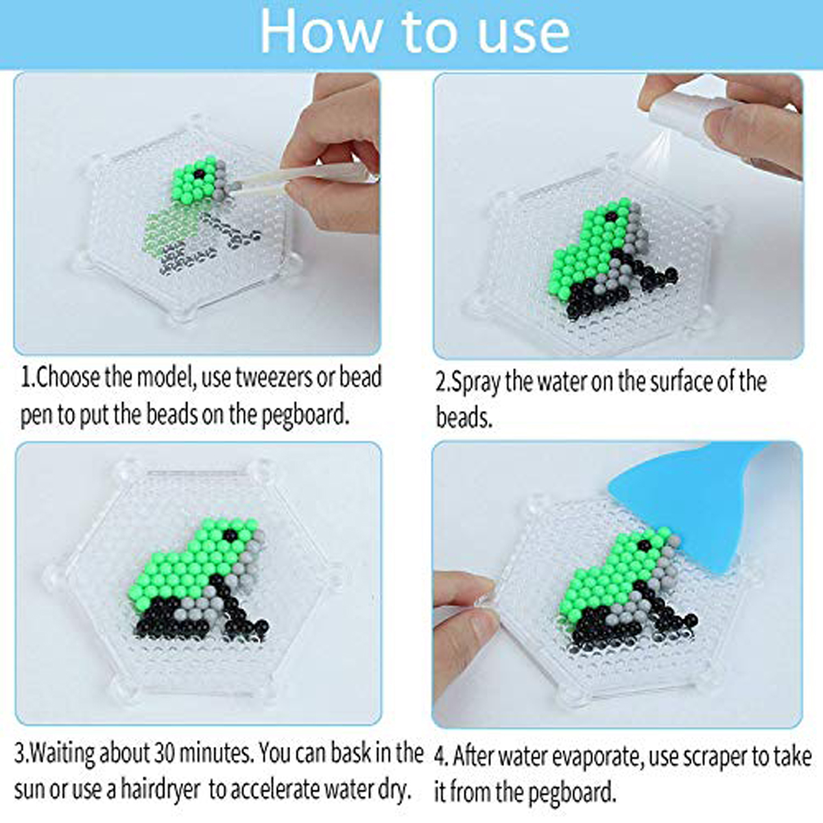 1100pcs-10-Grid-DIY-Fuse-Beads-Water-Sticky-Beads-Art-Craft-Toys-Kids-1374924