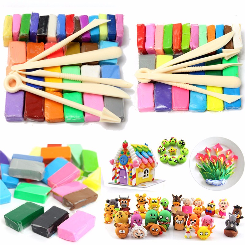 Mixed-Colour-Soft-Oven-Bake-Polymer-Clay-Block-Modelling-Moulding-Art-Design-1039862