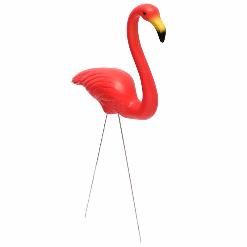 1-Pair-Red-Lawn-Flamingo-Figurine-Plastic-Party-Grassland-Garden-Ornaments-Decor-1041701