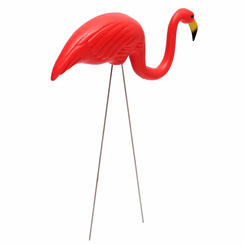 1-Pair-Red-Lawn-Flamingo-Figurine-Plastic-Party-Grassland-Garden-Ornaments-Decor-1041701