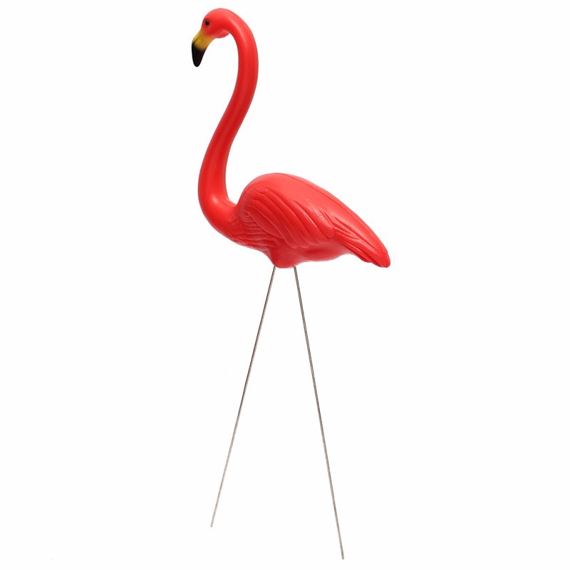 1-Pair-Red-Lawn-Flamingo-Figurine-Plastic-Party-Grassland-Garden-Ornaments-Decor-1041701