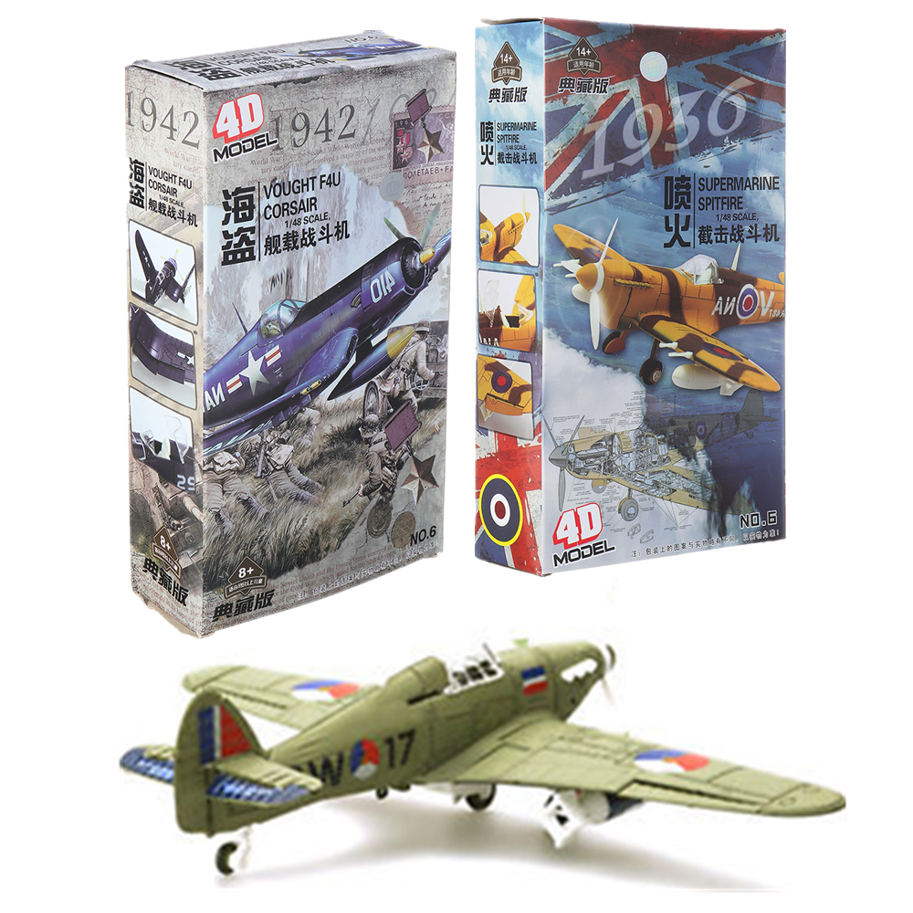 4D-Model-Plastic-Aircraft-Assemble-Plane-Toy-148-Supermarine-Spitfire-Fighter-1822CM-1388262