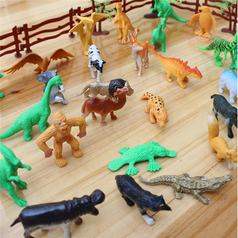 68PCS-Plastic-Farm-Yard-Wild-Animals-Fence-Tree-Model-Kids-Toys-Figures-Play-New-1186300