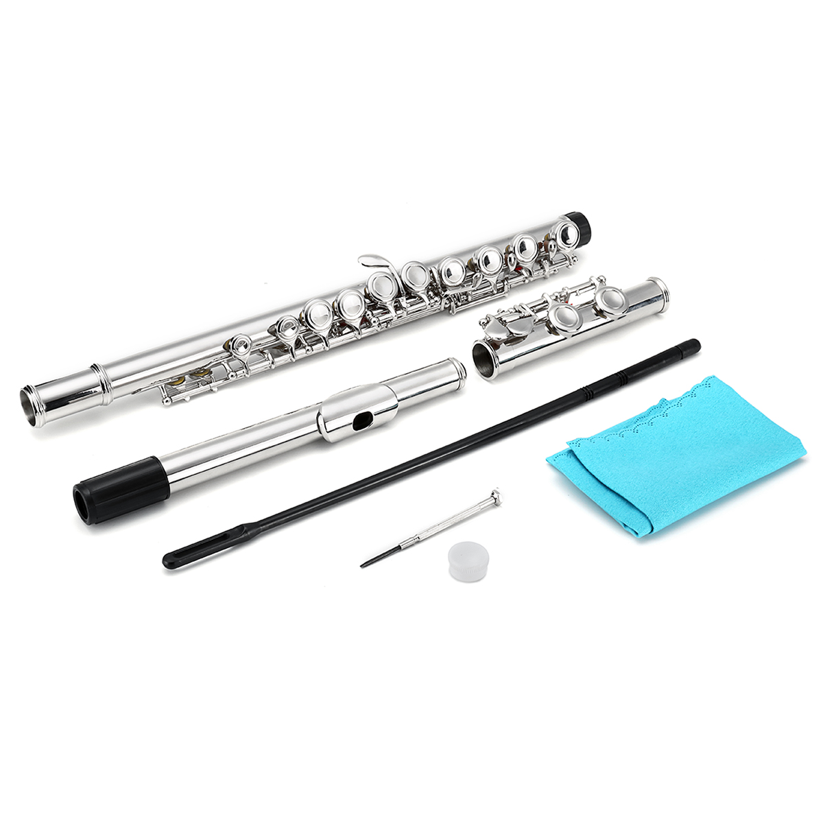 16-Holes-C-Key-Colored-Flute-Nickel-Plated-Silver-Tube-Woodwind-Instrument-with-Box-1381763