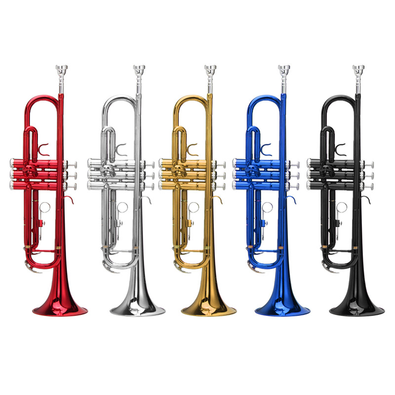 Bb-Beginner-Trumpet-Brass-Band-Gold-Plated-Care-Kit-Case-in-Gold-Silver-Red-Blue-Black-1218517