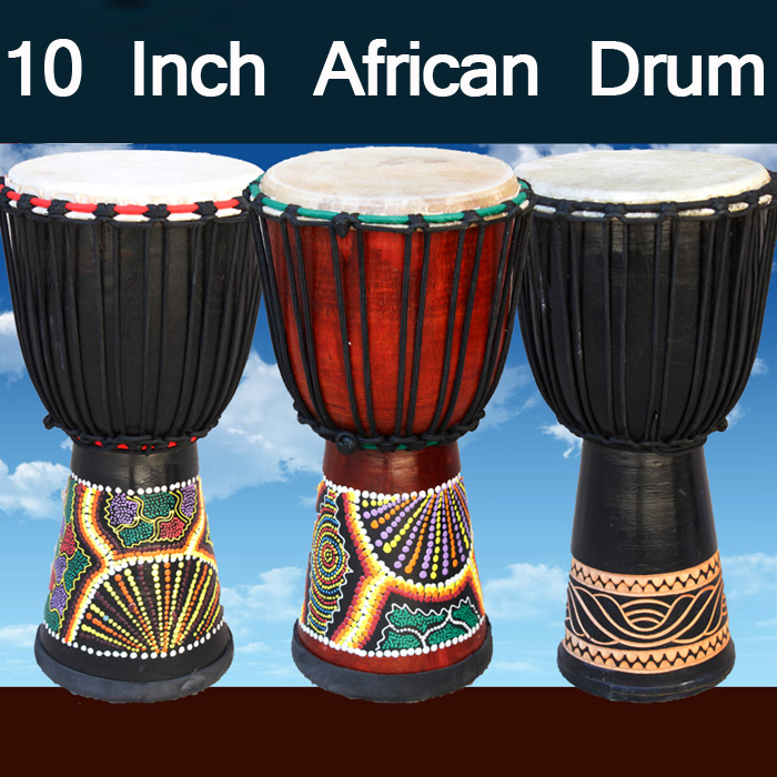 10-Inch-African-Hand-Drum-Mahogany-Body-Musical-Instrument-1026667