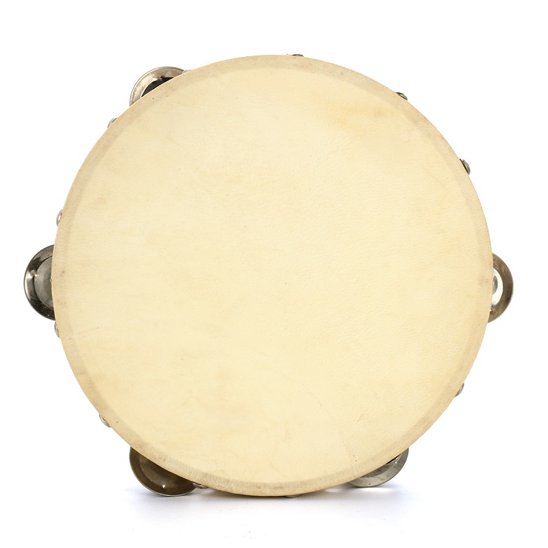 8quot-Tambourine-Double-Row-Stock-Percussion-with-Head-12-Jingles-keyboard-1288262