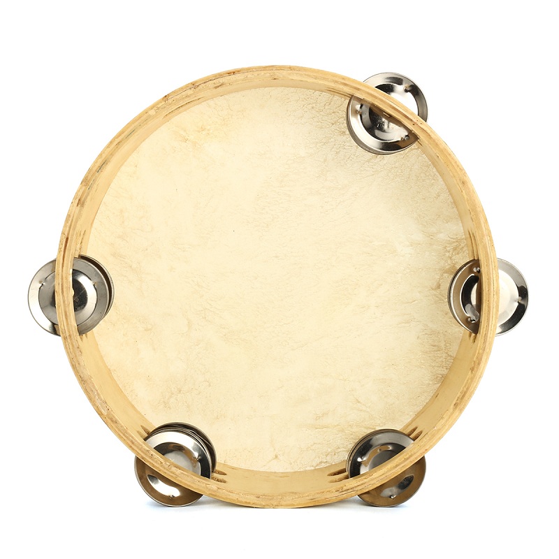 8quot-Tambourine-Double-Row-Stock-Percussion-with-Head-12-Jingles-keyboard-1288262