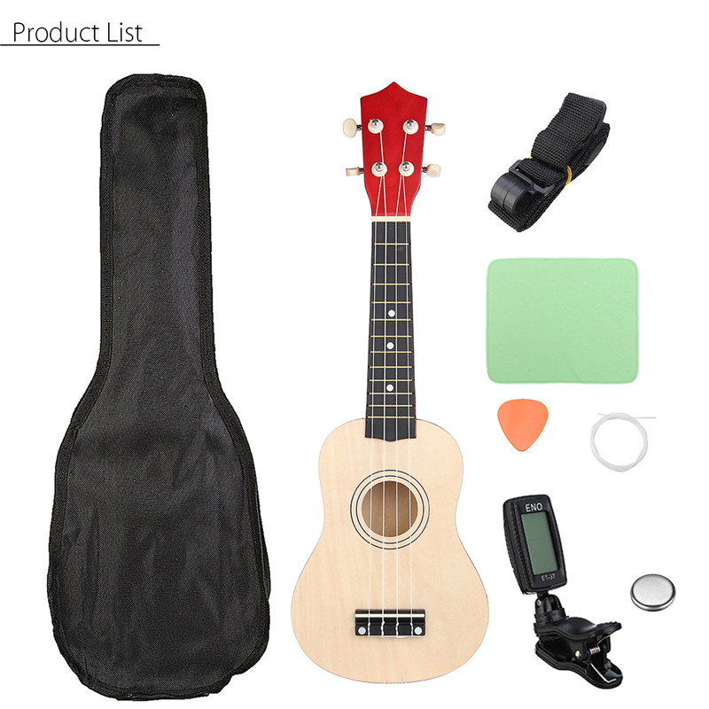 21-Inch-Burlywood-Soprano-Ukulele-Uke-Hawaiian-Guitar-12-Fret-With-Tuner-Strap-Carrying-Bag-1228362