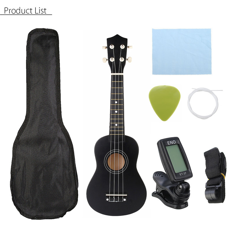 21-Inch-Economic-Soprano-Ukulele-Uke-Musical-Instrument-With-Gig-bag-Strings-Tuner-Black-1225063