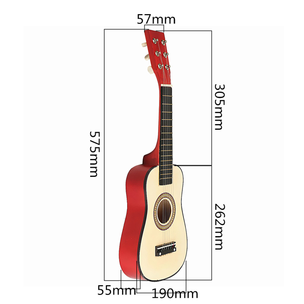 Red-23quot-Beginners-Practice-Acoustic-Guitar-w-6-String-For-Children-Kids-1046311