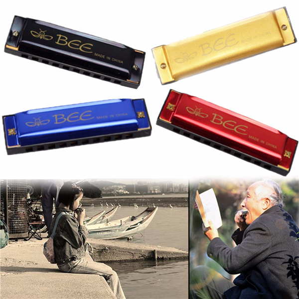 BEE-10-Holes-40-Tone-C-Key-Harmonica-Mouth-Organ-Musical-Instrument-Gift-Toy-1028961