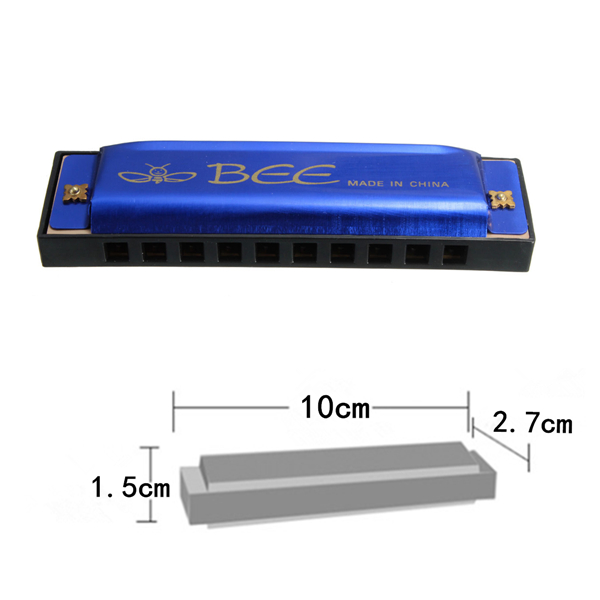 BEE-10-Holes-40-Tone-C-Key-Harmonica-Mouth-Organ-Musical-Instrument-Gift-Toy-1028961