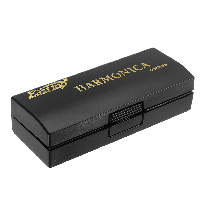 EASTTOP-T002-10-Holes-Blues-Harmonica-Tone-C-Sliver-Color-for-Beginner-1257254