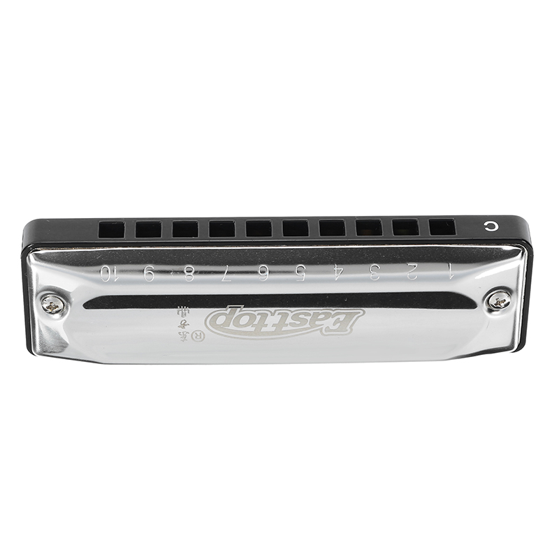 EASTTOP-T002-10-Holes-Blues-Harmonica-Tone-C-Sliver-Color-for-Beginner-1257254