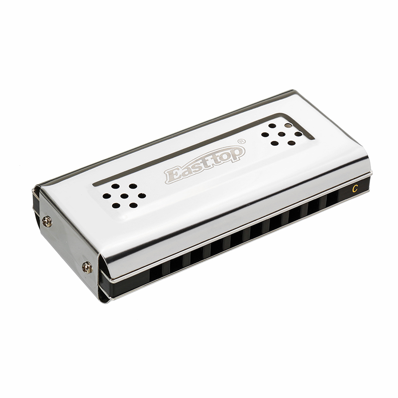 EASTTOP-T10-2-10-Holes-Blues-Harp-Harmonica-with-Two-Sides-Two-Tunes-C-G-Key-1251463