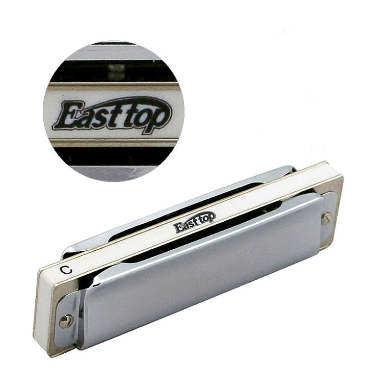 Easttop-T008-10-Holes-Blues-Harmonica-C-Tone-Sliver-Color-for-Beginner-1251466