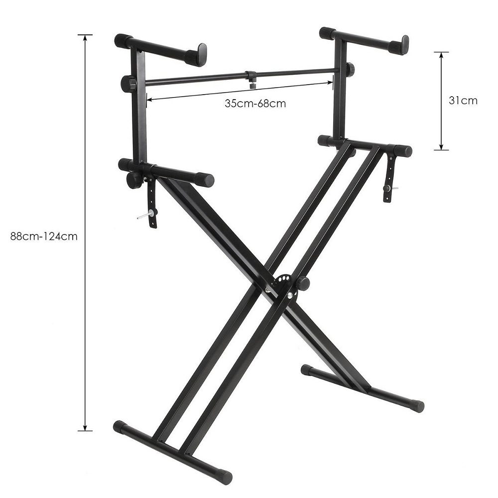 2-Tiers-X-Style-Adjustable-Keyboard-Stand-Folding-Electronic-Piano-Holder-1320516