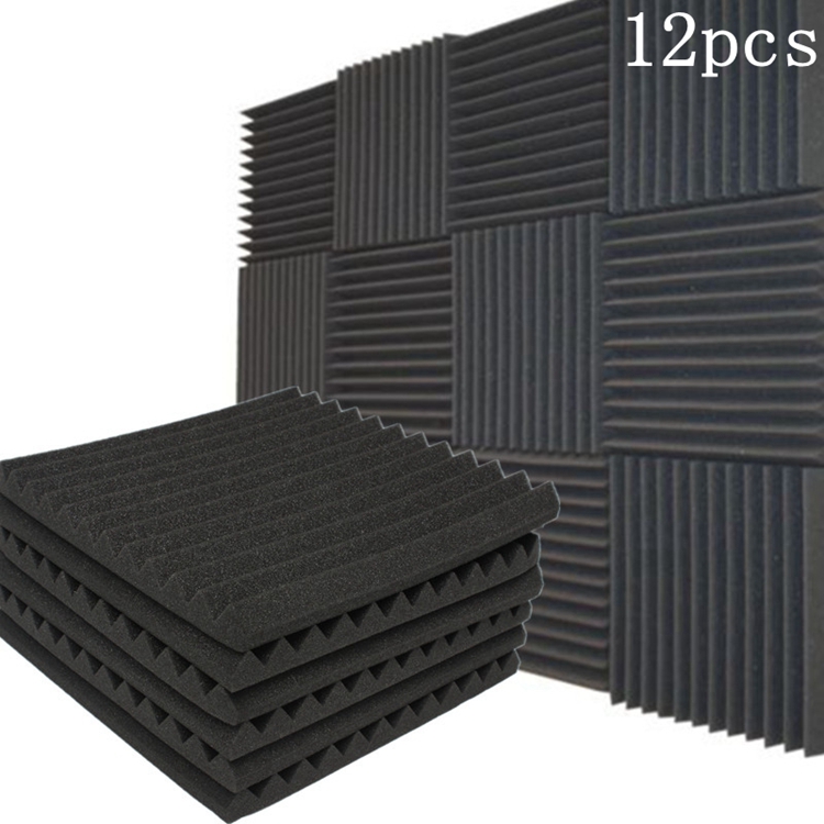 12-Packs-Soundproofing-Acoustic-Studio-Wedge-Foam-Tiles-Wall-Panels-303025cm-1130524