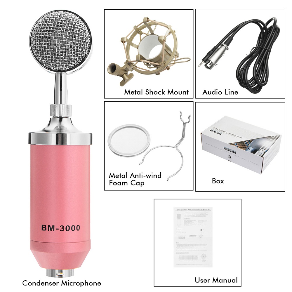 BM-3000-Studio-Recording-Condenser-Microphone-Metal-Shock-Mount-for-ASMR-1306626